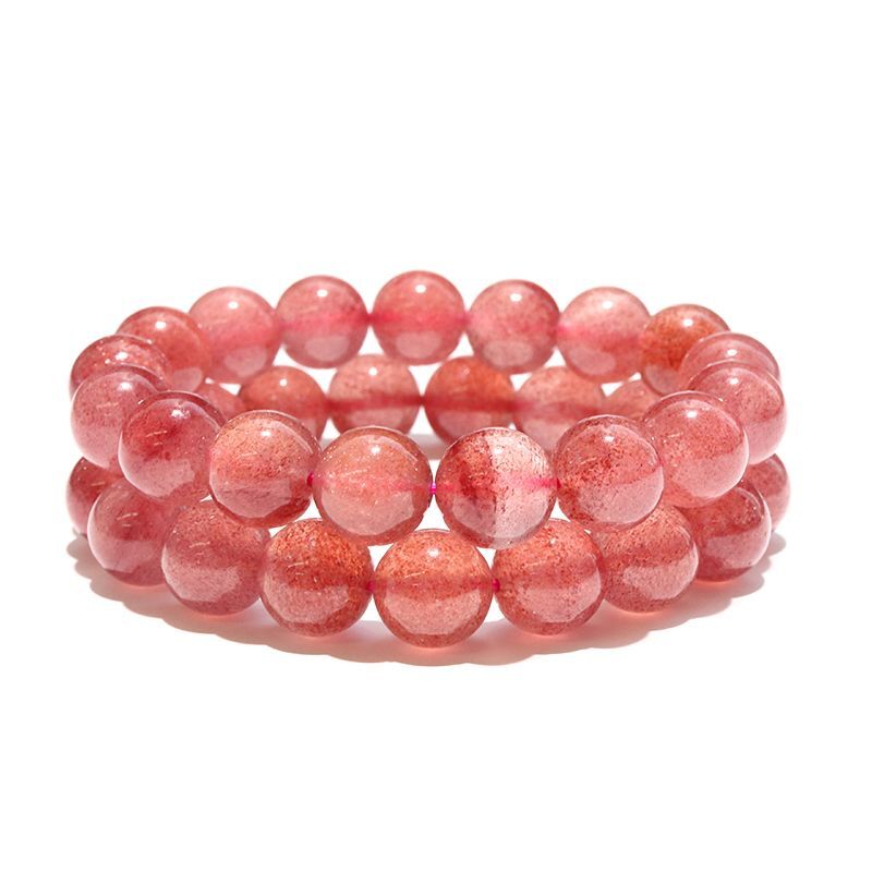 ブレス ストロベリークォーツ＜タンザニア産＞ 丸 約12.5mm 浄化 幸運