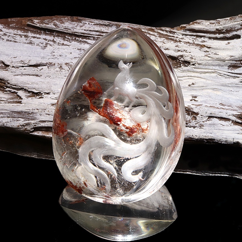 置物 九尾の狐 ガーデンクォーツ 風水 品番：1888518885｜アクセサリー