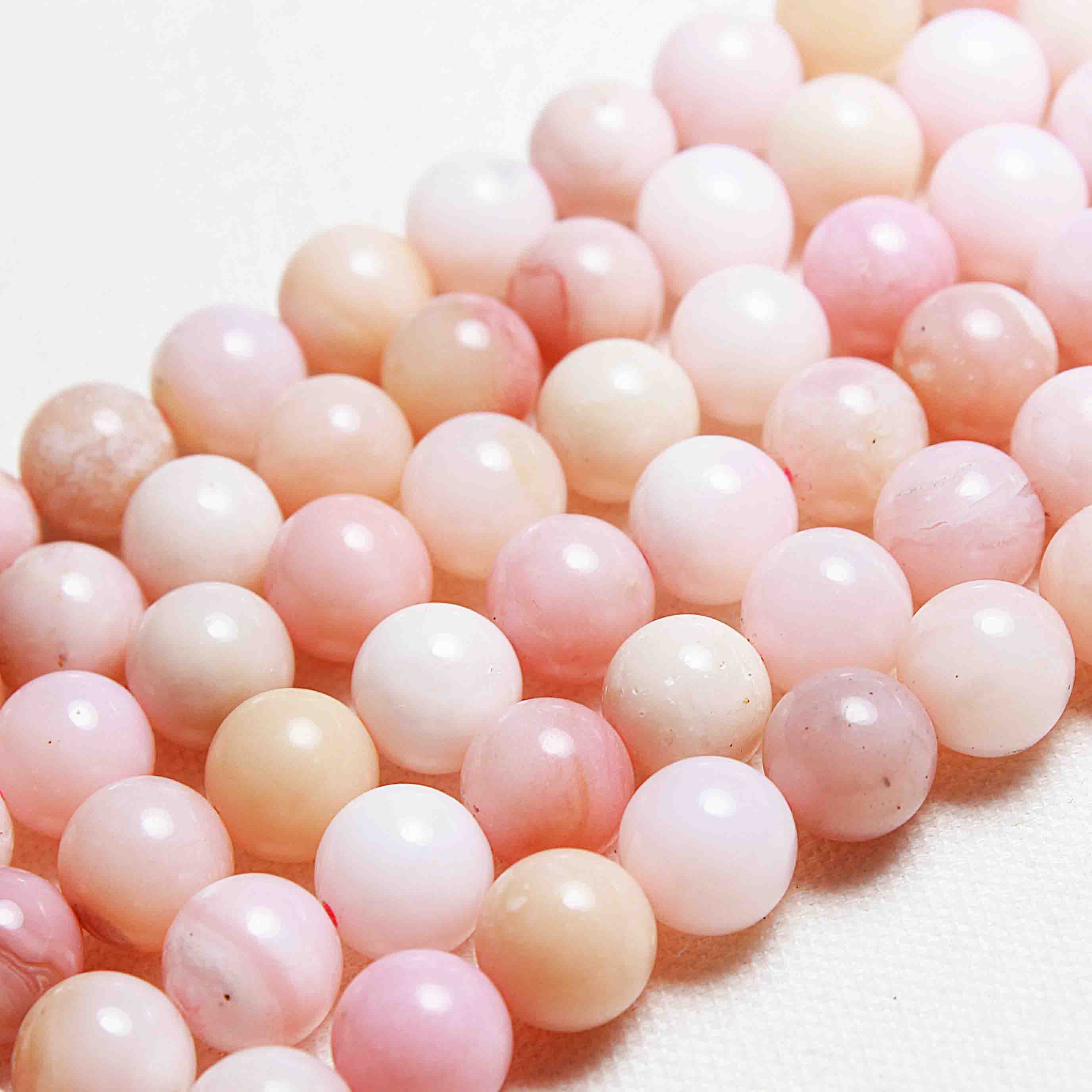 連 オーストラリア産 ピンクオパール AAランク 丸 10mm 品番