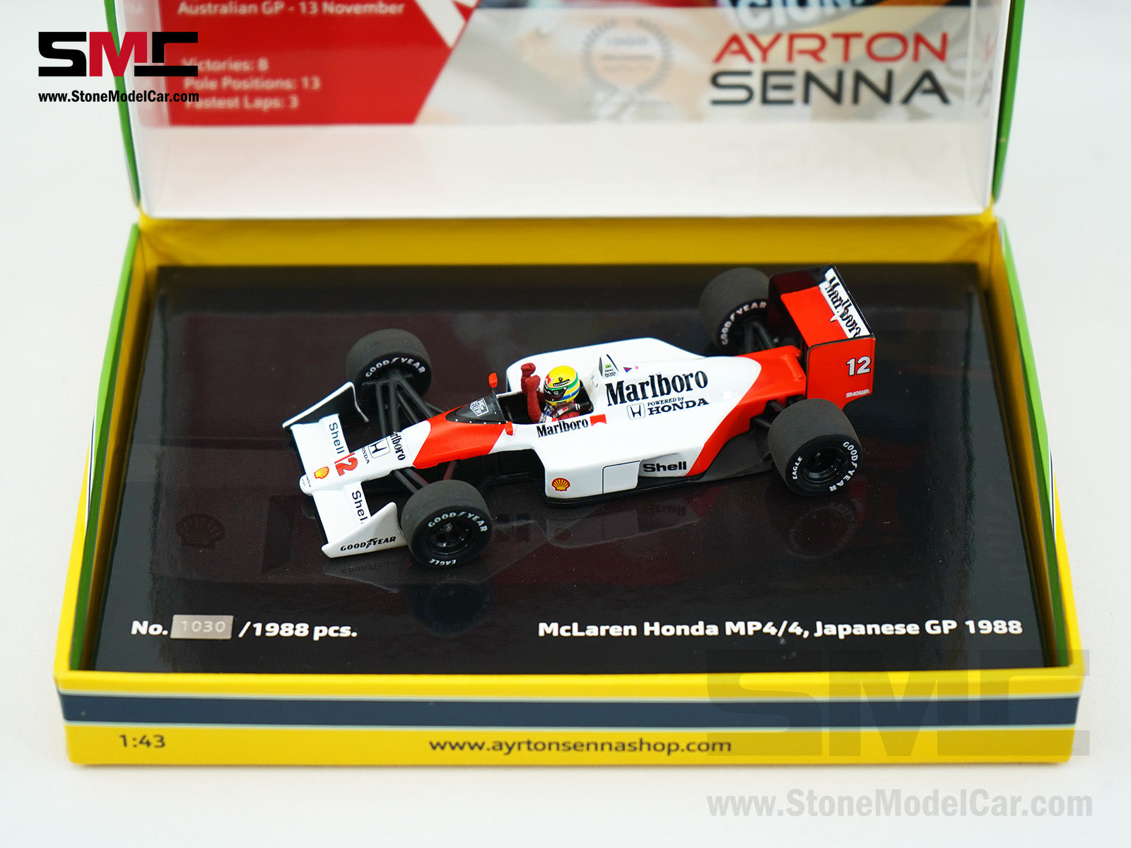 Mclaren F1 MP4/4 Ayrton Senna Japan 1988 World Champion 1:43