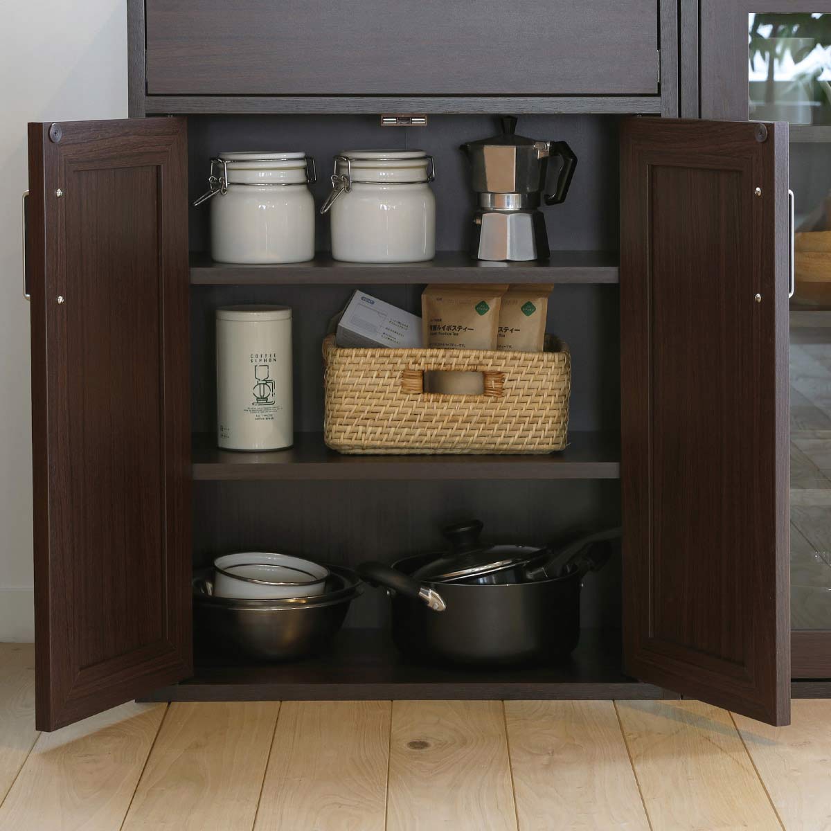 フルニコ 食器棚 上段・下段 上段ナチュラル