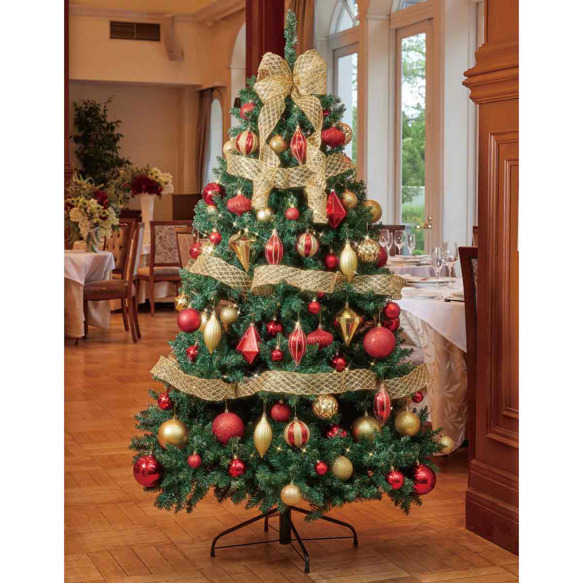 コンチネンタルクリスマスツリーセット ゴールド・レッド［ストエキ