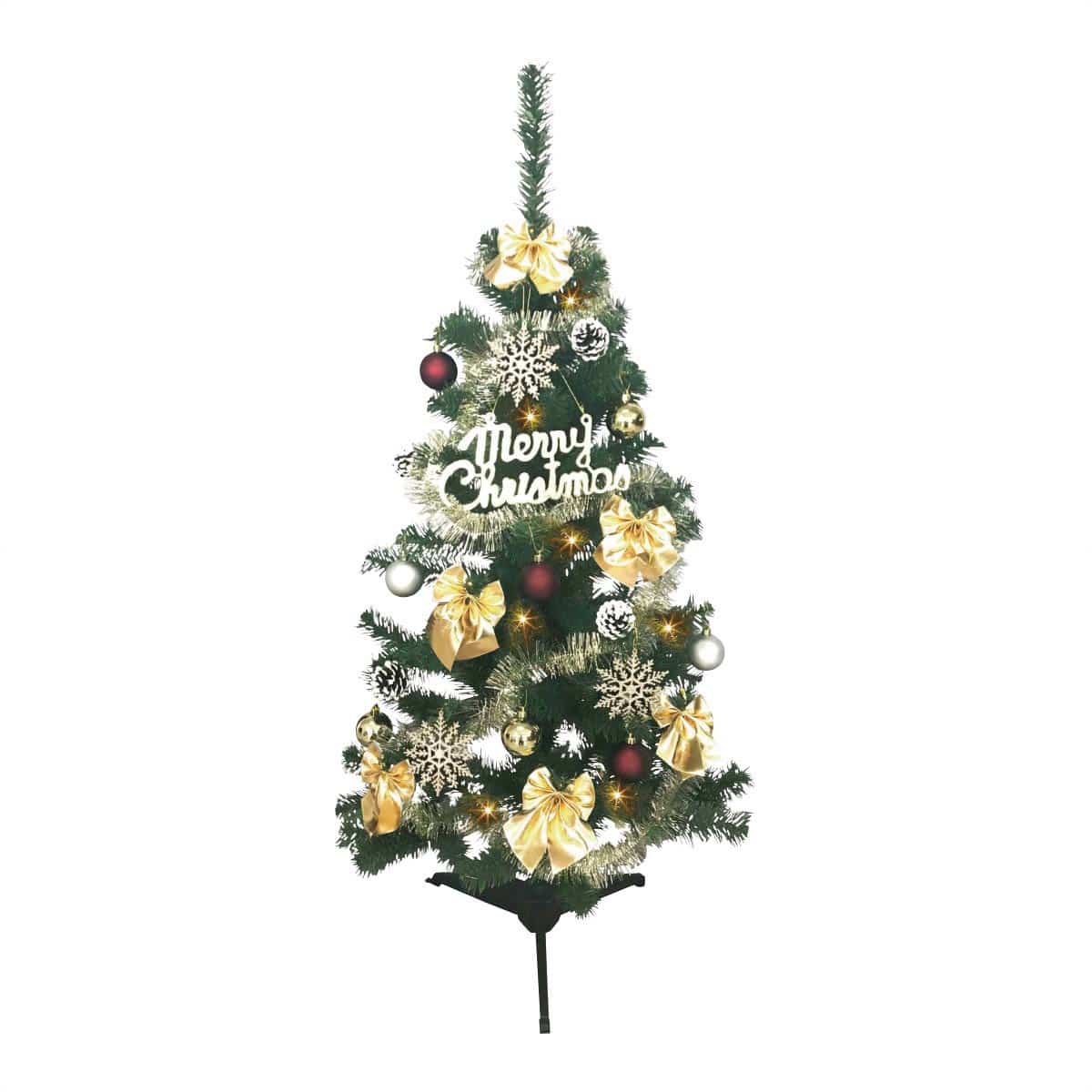 スタンダードクリスマスツリーセット ゴールド 高さ90×幅40cm