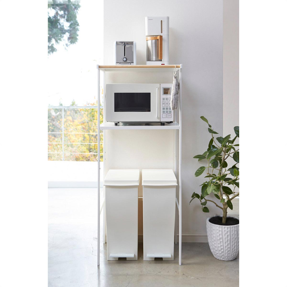 山崎実業 tower ゴミ箱上ラック ホワイト