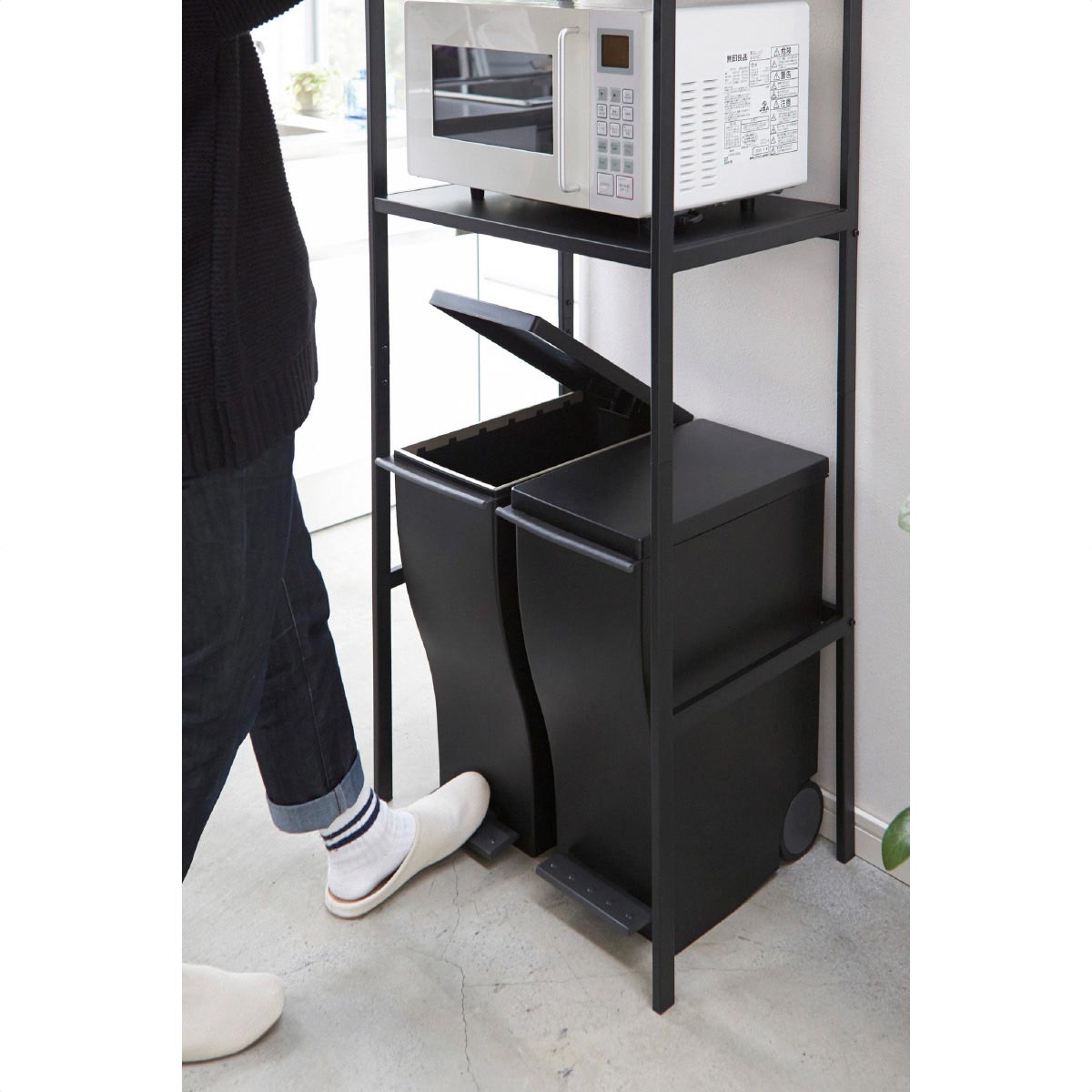 山崎実業 tower ゴミ箱上ラック ホワイト