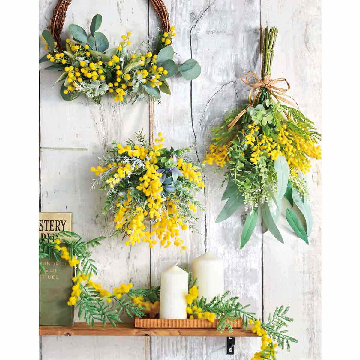 ミモザ造花ガーランド