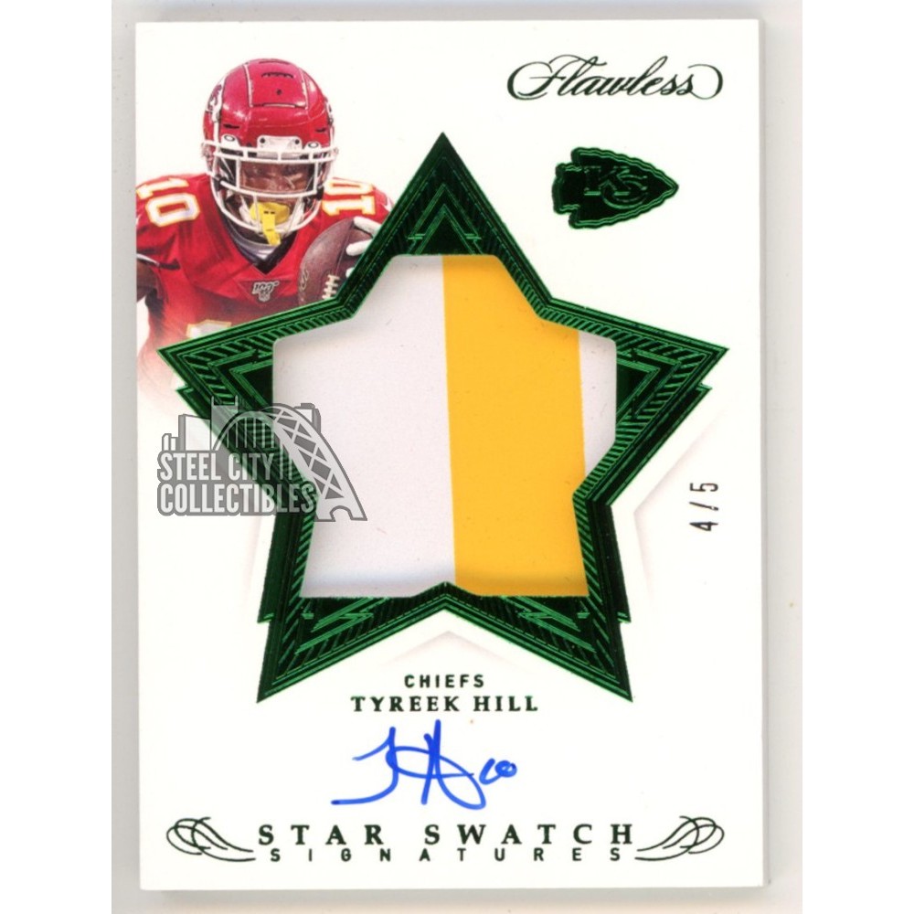 Tyreek Hill 2019 Panini Flawless Emerald Autograph Patch Card 4/5