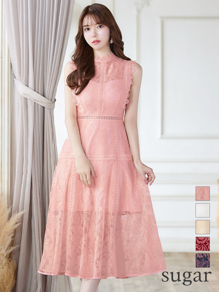 XS-Lサイズあり【ERUKEI エルケイ】フラワーレース/ Aライン/ ミモレ丈