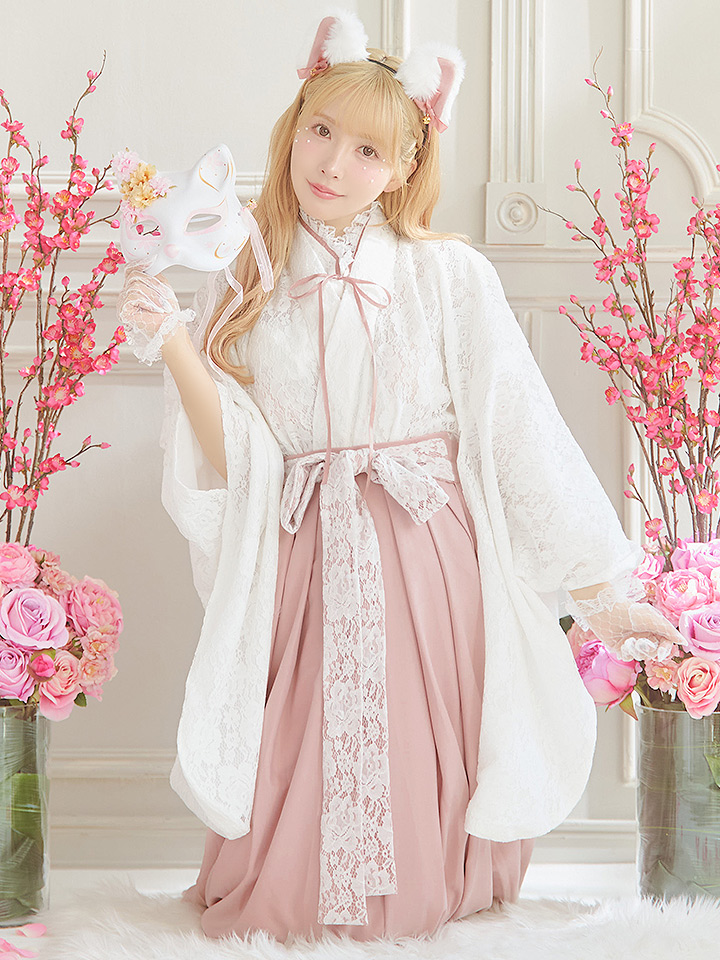 即日発送！】【ハロウィン】猫巫女レース袴 【コスプレ5点セット