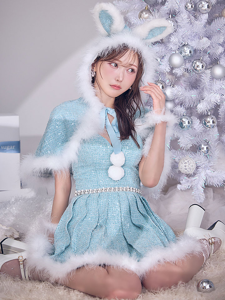 即日発送】【サンタ】ウサ耳ケープ【Fサイズ/3カラー】[HC02] - キャバ