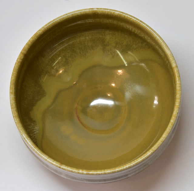 赤膚焼茶碗 大塩 昭山作 東大寺 清水 公庸 箱蓋裏書 「比翼鳥」 すい