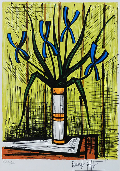 ベルナール・ビュッフェ作品紹介｜青いアイリス｜銀座の絵画販売・買取