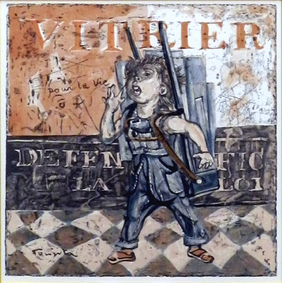 藤田嗣治作品紹介｜小さな職人：ガラス売り｜銀座の絵画販売・買取の