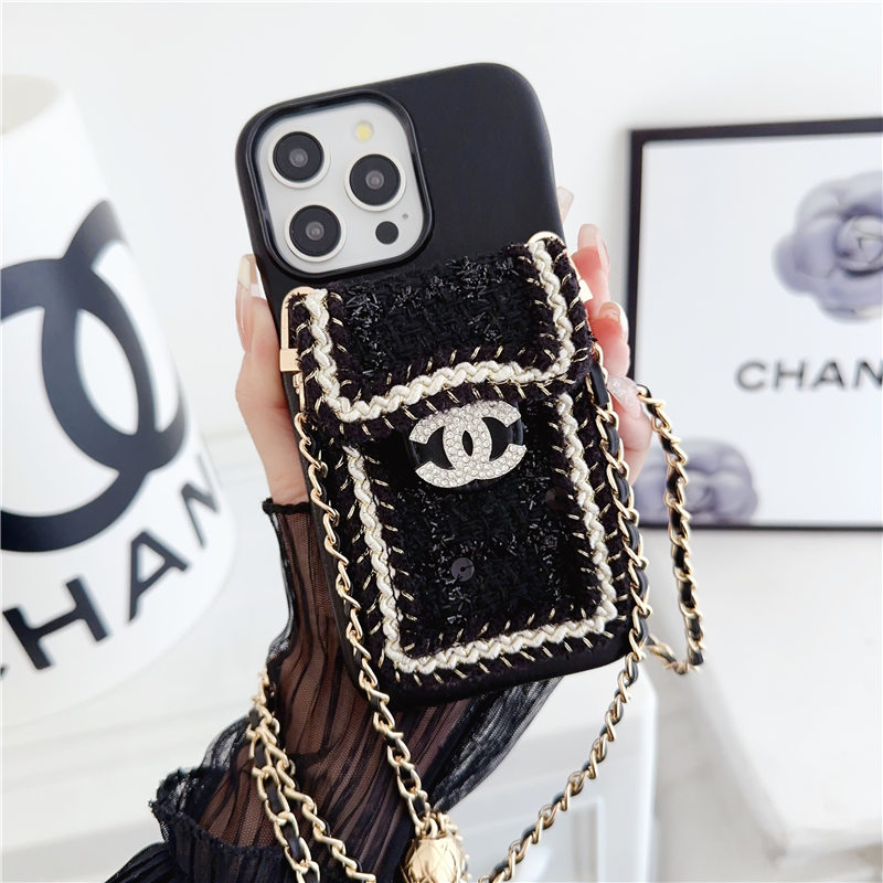 シャネル iphone16 ケース ショルダー chanel ツイード スマホケース15