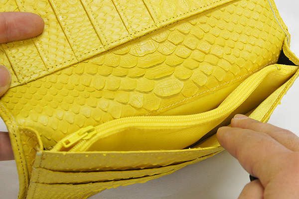 日本製 ダイヤモンドパイソン イエロー 長財布| 株式会社サンレオ