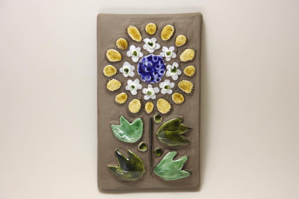 Jie gantofta ジィ ガントフタ イエロー花 陶板