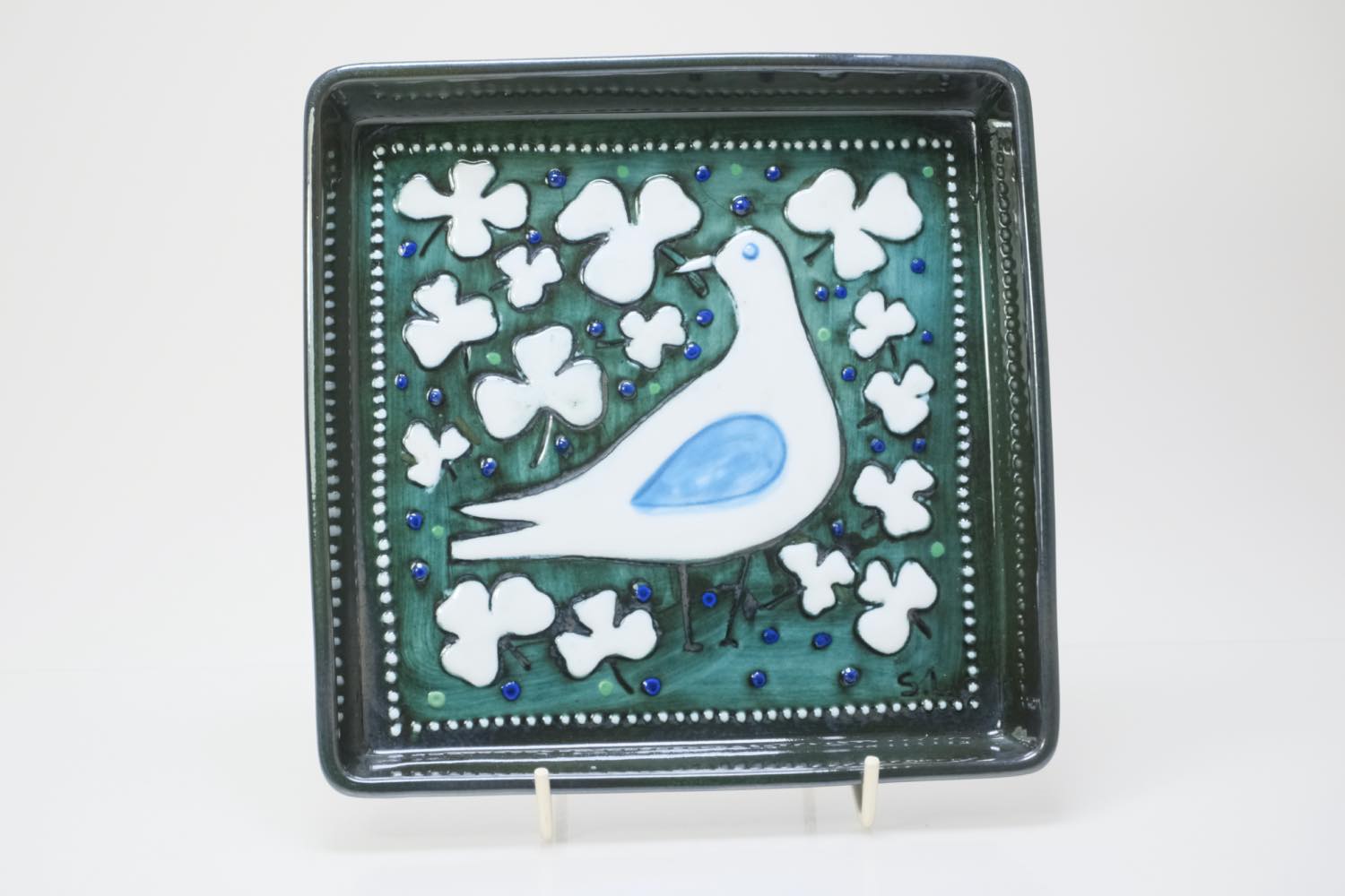 Rorstrand/ロールストランド/Sylvia Leuchovius//陶板/絵皿/小鳥