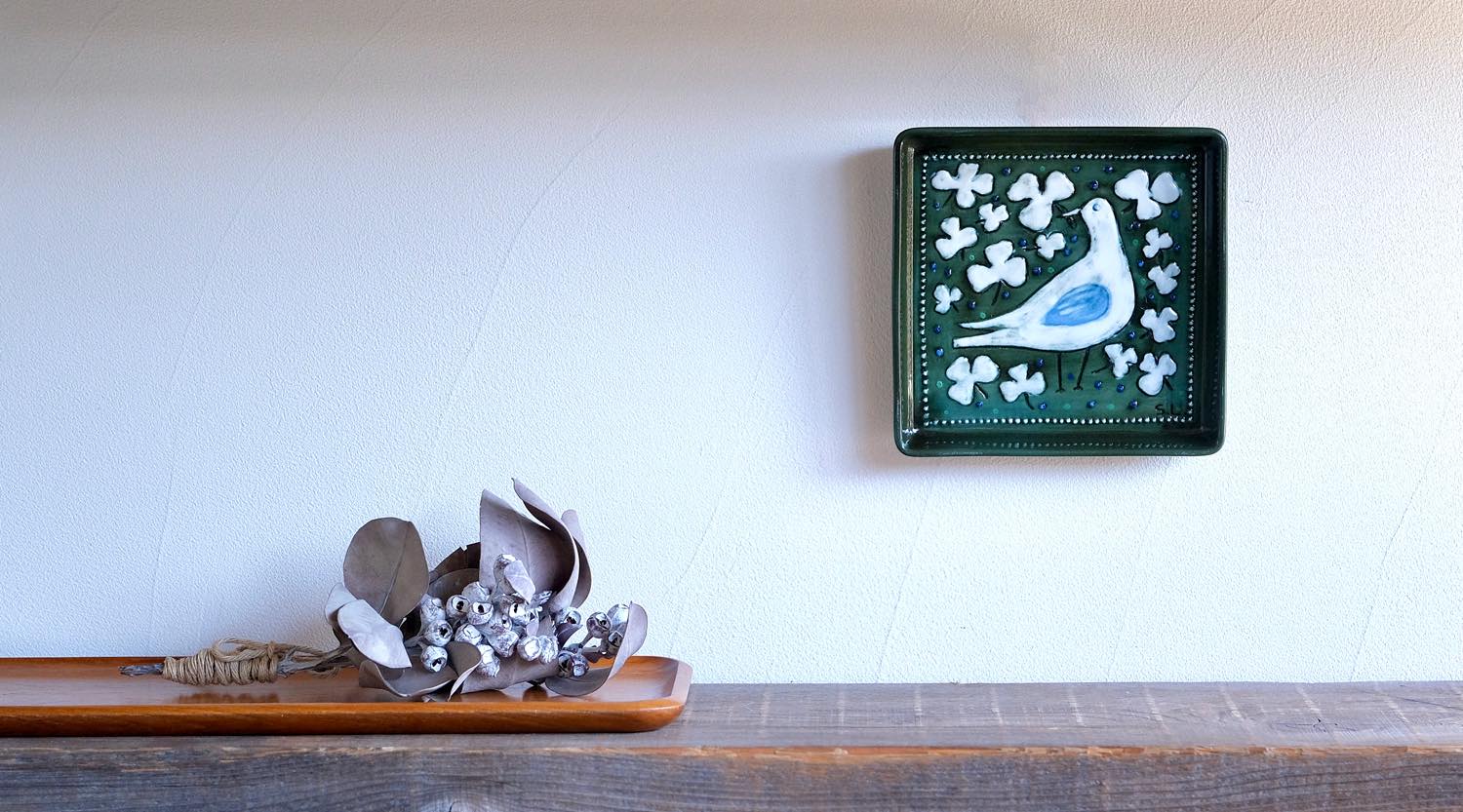 Rorstrand/ロールストランド/Sylvia Leuchovius//陶板/絵皿/小鳥