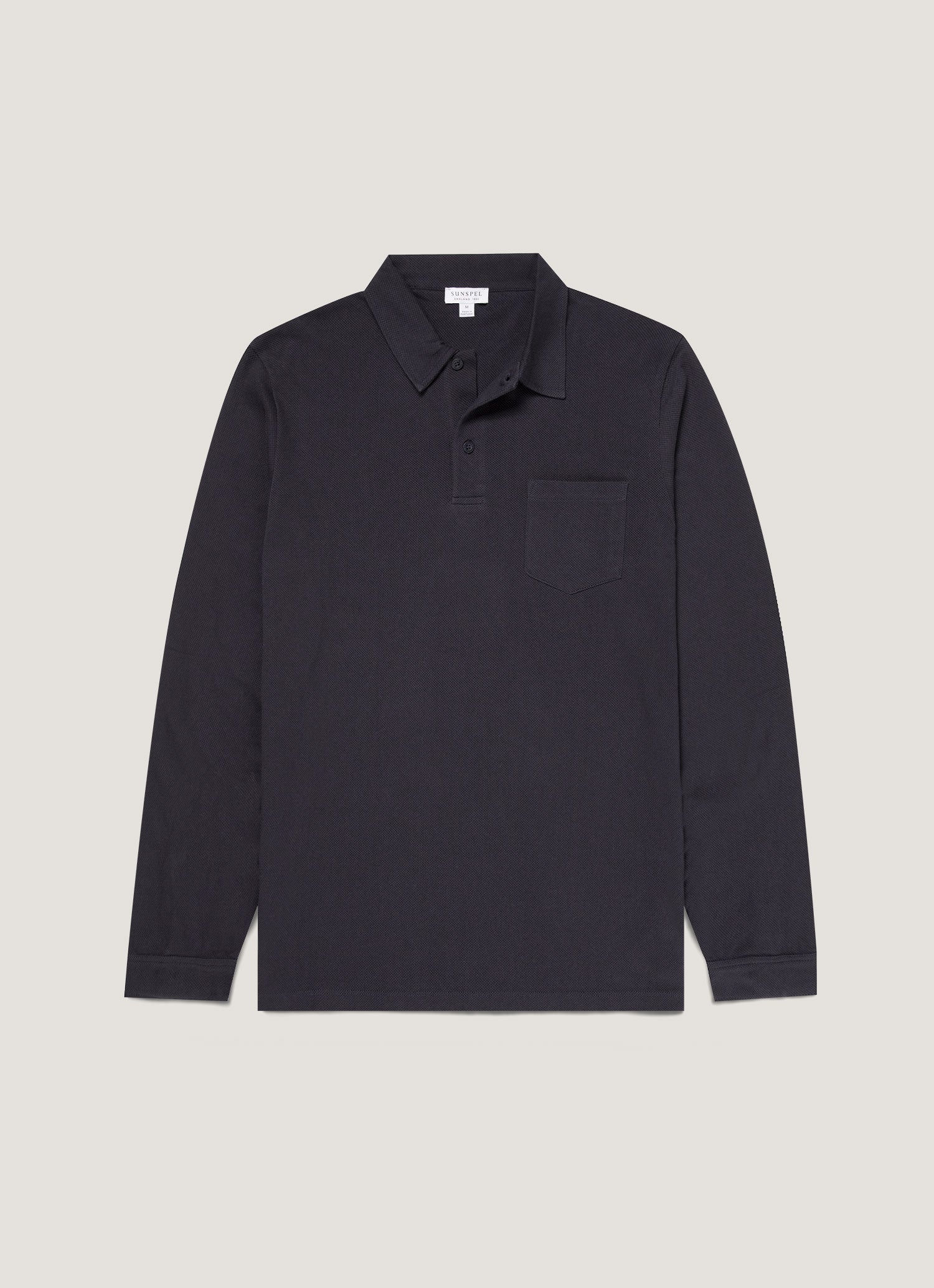 リヴィエラ ロングスリーブ ポロシャツ（Navy）| Sunspel