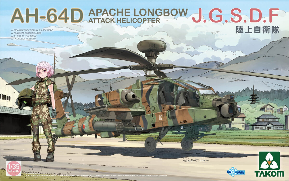 AH-64D Apache Longbow Attack Helicopter J.G.S.D.F Takom 2607
