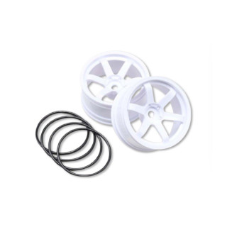 ドリフト用 6本スポークホイール オフセット5 / ホワイト(各2個入) [TW