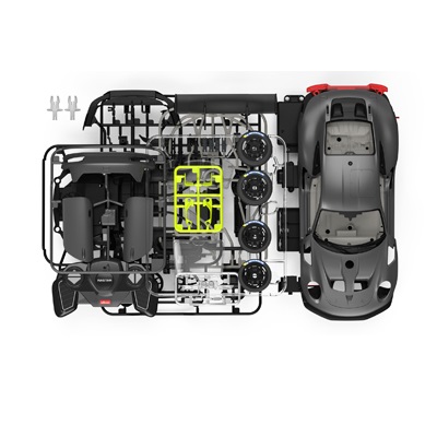 プラモデルキットR/C 1/18 ポルシェ911 GT2 RS CS25 [DK-99600