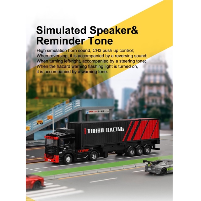 TURBO RACING 1/76スケール C50ブラック トレーラートラック [C50-BK