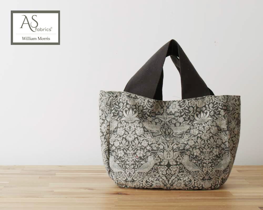 ☆【William Morris】STRAWBERRY THIEF /Grey Fade ラウンドトート