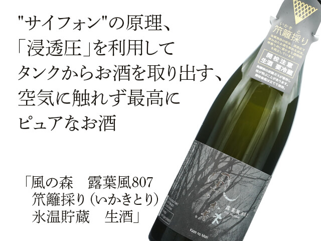 風の森（かぜのもり） 露葉風807 笊籬採り（いかきとり） 氷温貯蔵