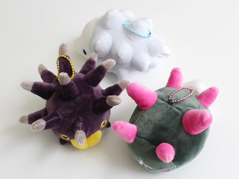 ナマコブシ、バチンウニ、ユキハミのもっちりぬいぐるみとマスコットが