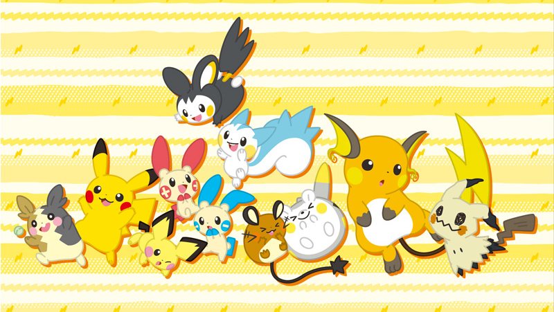 ねずみポケモン」のピカチュウをはじめ、モルペコなどのでんきタイプの