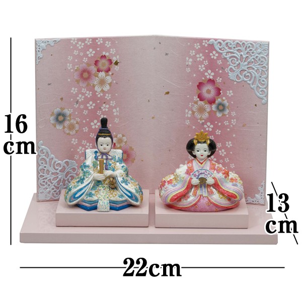 雛人形・ひめの春花(送料無料,卓上ミニひな人形,陶器製,コンパクト,平