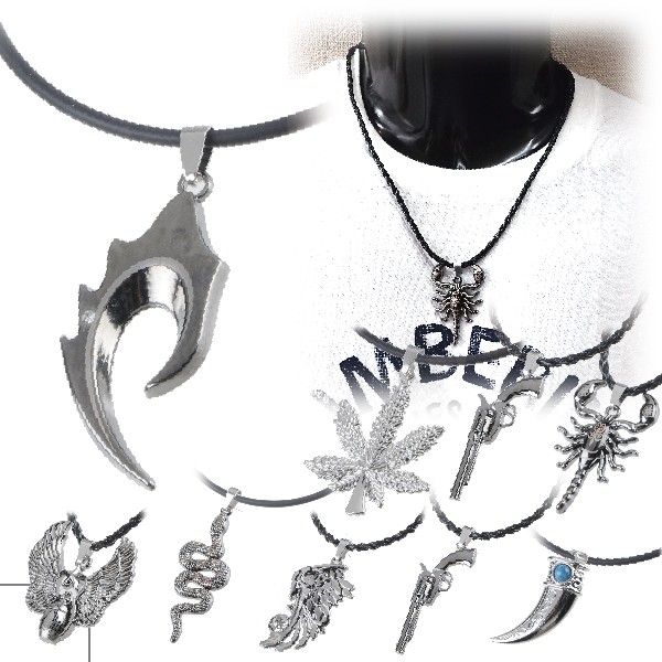 アメリカンスタイル・メンズチョーカーネックレス(メンズ,シルバー