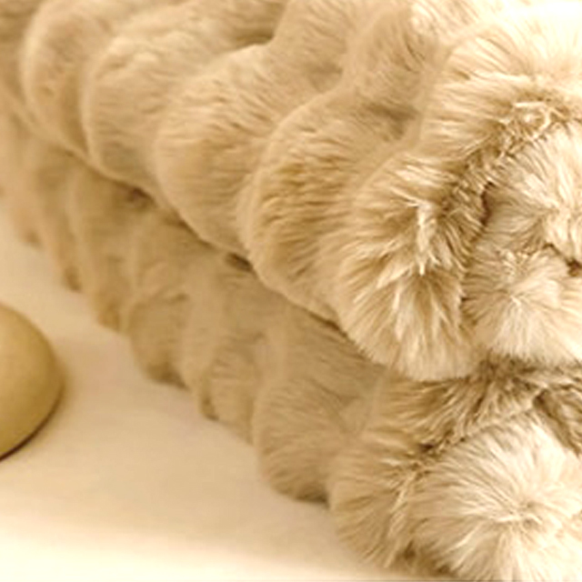 ラビットファー調×ミンクファー調ふわとろブランケット140×200cm