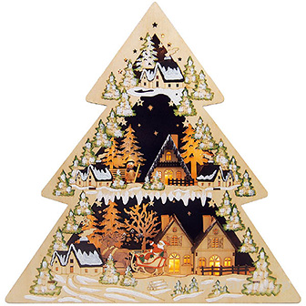 LEDウッドライト（サンタヴィレッジ）: 季節装飾・造花｜販促物・販促