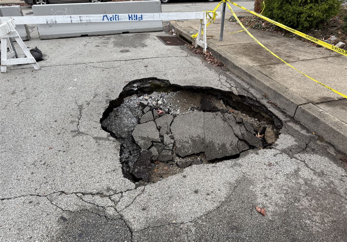 Large sinkhole opens in East Liberty, leaving residents concerned