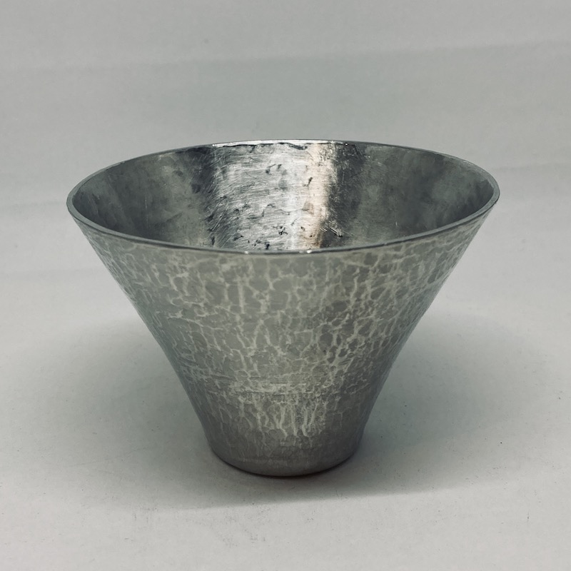 純錫酒杯/清酒杯/燒酌杯/喇吧口型清酒杯(大杯),青冶金工手作鍛打純錫杯