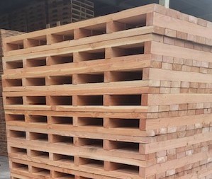 中古/木製パレット 1600×1050×150 板厚両面40mmベタ張り 若干反りあり