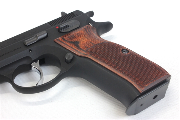 ウッドグリップ｜KSC製｜Cz75｜チェッカー/ブラウン [AWG-1449