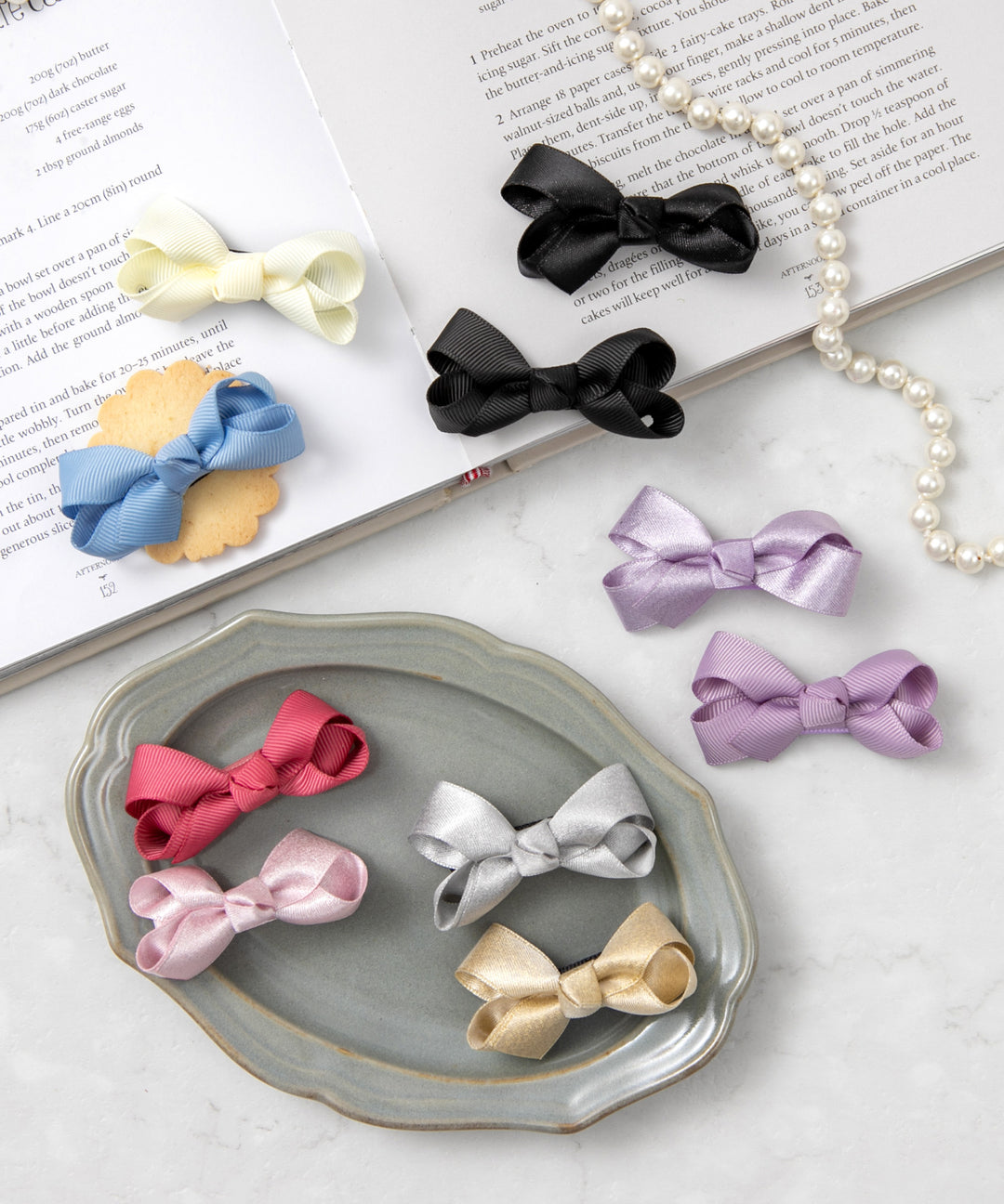 プリマリボンヘアピン(2個セット)ヘアアクセ ヘアゴム こども 子供