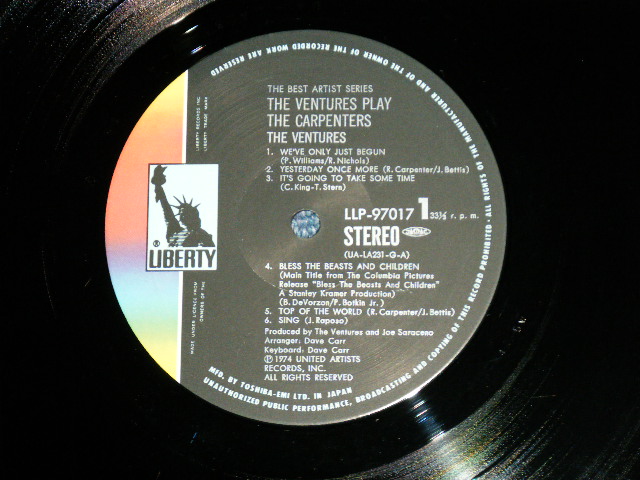 THE VENTURES ベンチャーズ- PLAY THE CARPENTERS カーペンターズ傑作