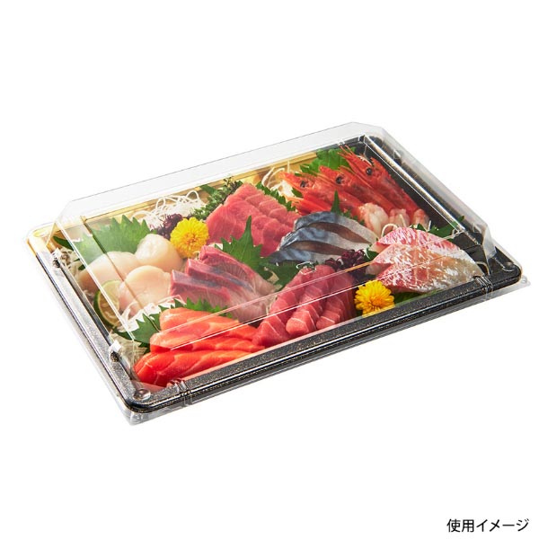 刺身容器 DX 角皿 特1 金砂目-BK 身 中央化学 | テイクアウト容器の