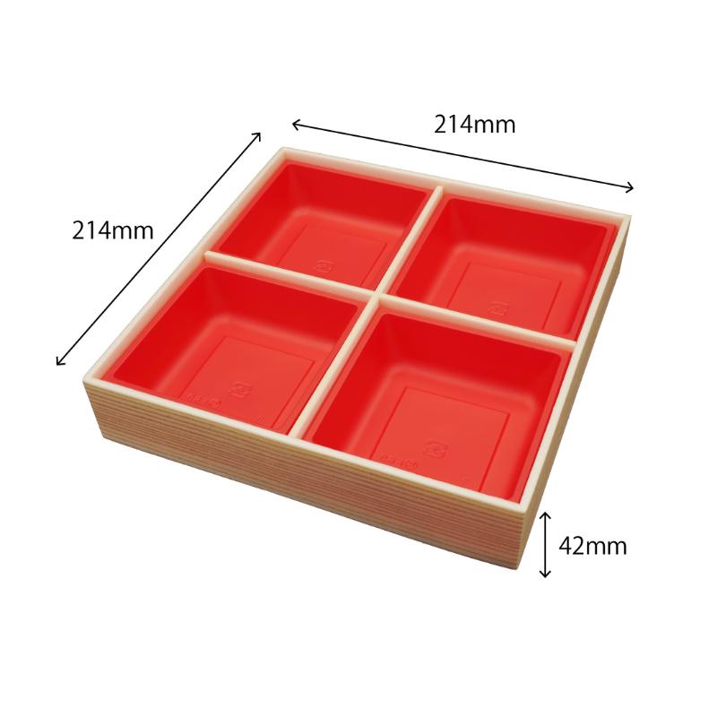 卯之松堂 木製 赤 朱色おひつ しゃもじセット 直径約20cm 卯之松堂