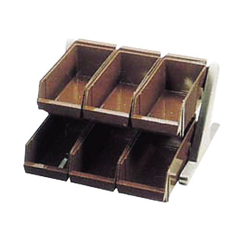カトラリーボックス DXオーガナイザー 3段2列 ブラウン | テイクアウト