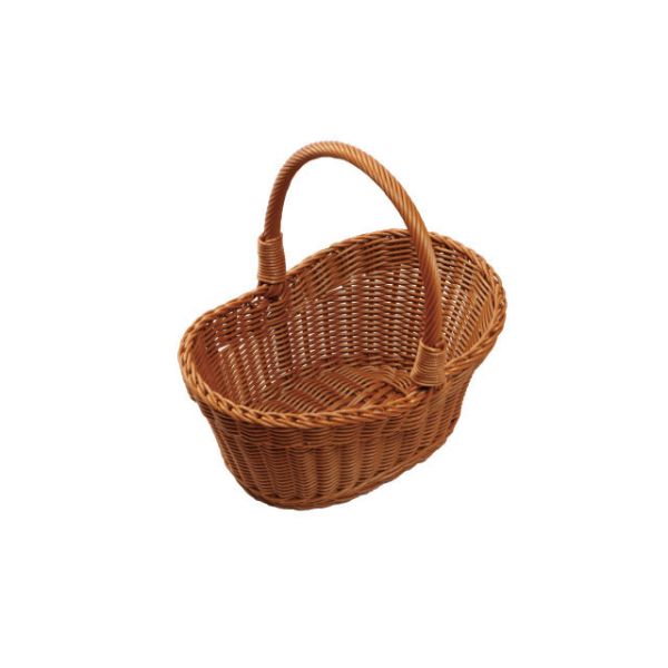 樹脂バスケット PB-460-BR小判型 ピクニックバスケット 大 ブラウン