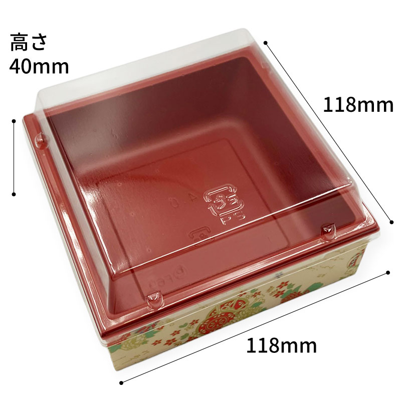 折箱 CWH-角4 赤-鼓 (ボ) 中央化学 | テイクアウト容器の通販サイト