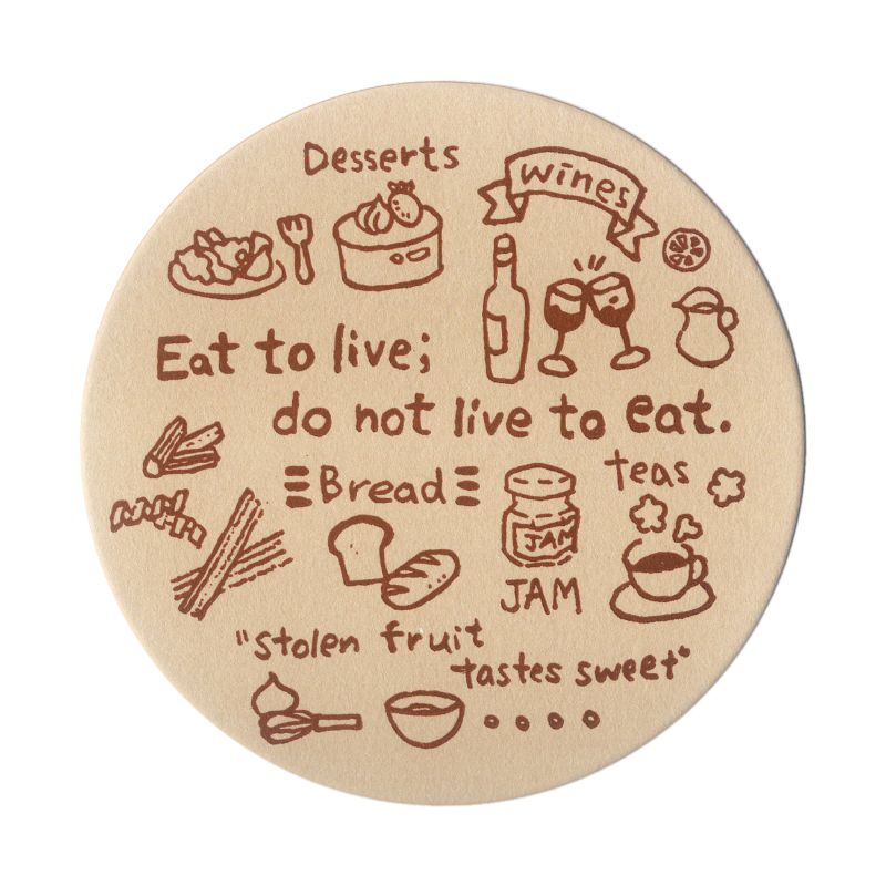 カフェコースターブラウン未晒クッション紙丸型(90×90mm 厚み1mm) 九州