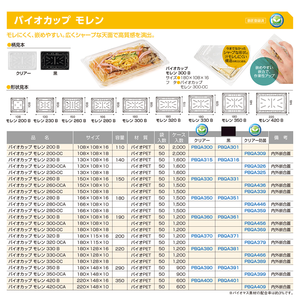 バイオカップ モレン - 包装資材・食品容器のパックウェブ.ビズ