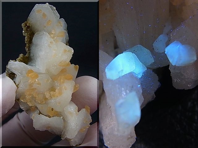 インド産スティルバイト＆蛍光カルサイト原石 25.0g - パーフェクト