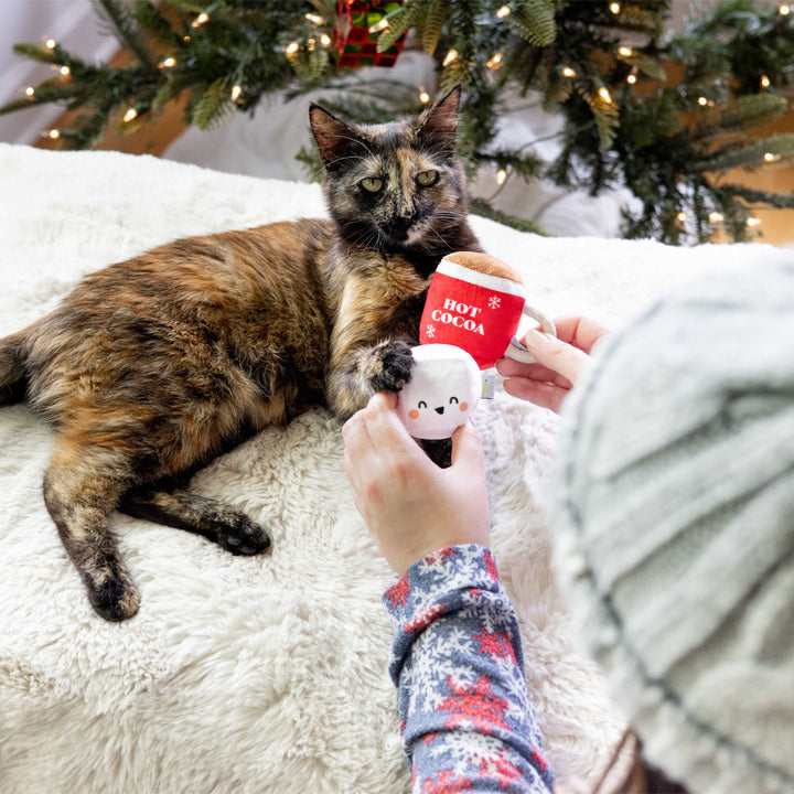 hot cocoa and marshmallows cat toy set – Pearhead